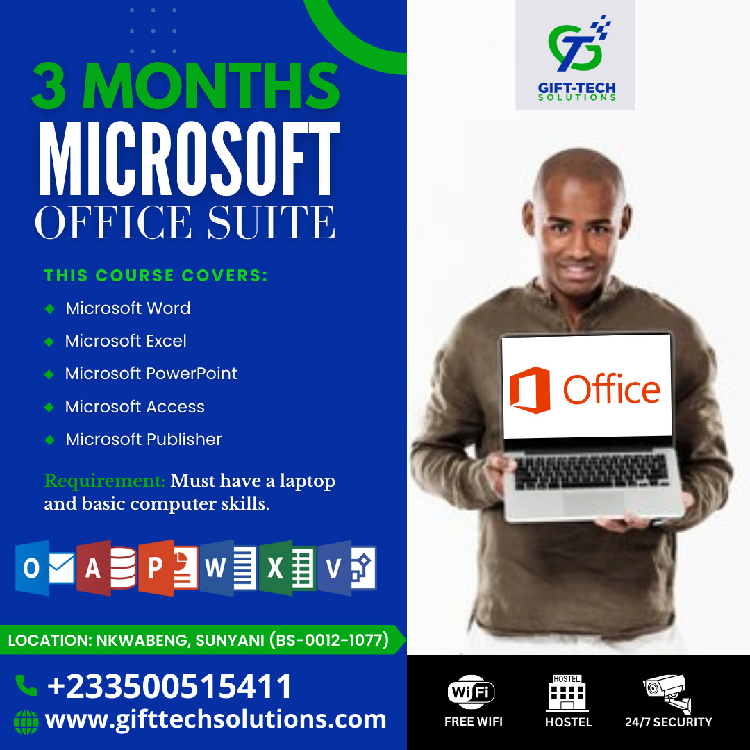 Master Microsoft Office: Join Our 3-Month Practical Training Program at Gift-Tech Solutions!
